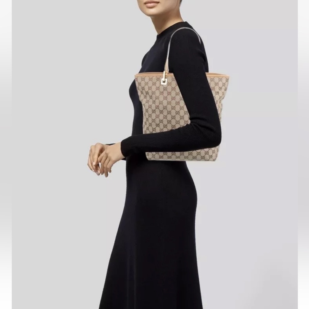 Authentic Gucci GG Monogram Bucket Tote Purse - Picture 3 of 12